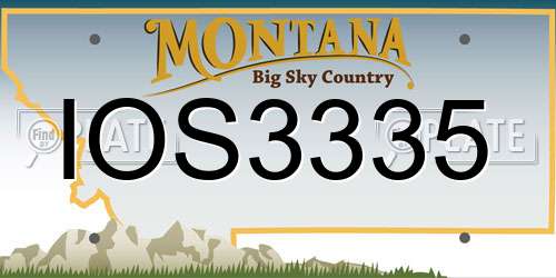 IOS3335 Montana License Plate