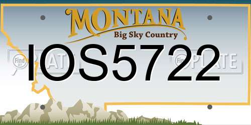 IOS5722 Montana License Plate