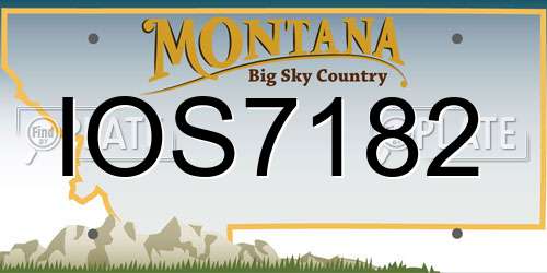 IOS7182 Montana License Plate