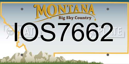 IOS7662 Montana License Plate