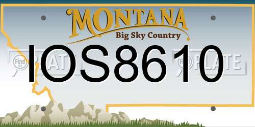 IOS8610 Montana License Plate