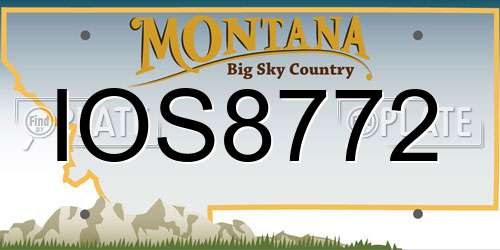 IOS8772 Montana License Plate