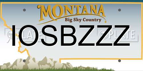 IOSBZZZ Montana License Plate