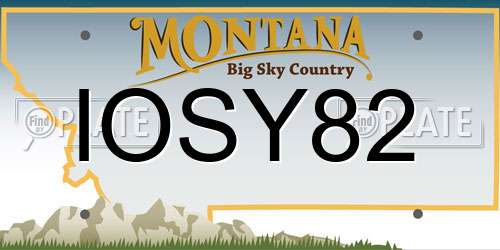 IOSY82 Montana License Plate