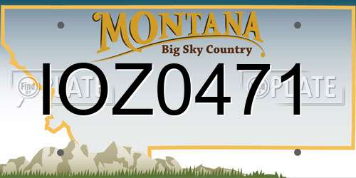 IOZ0471 Montana License Plate