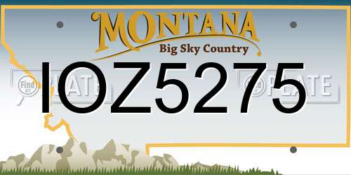 IOZ5275 Montana License Plate