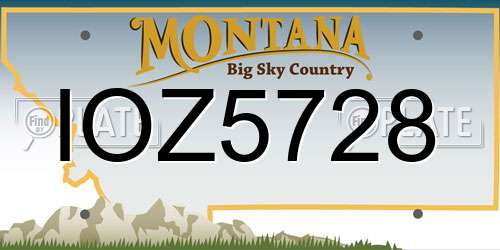 IOZ5728 Montana License Plate