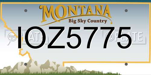 IOZ5775 Montana License Plate