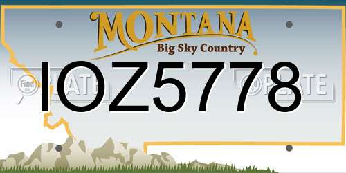 IOZ5778 Montana License Plate