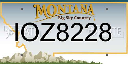 IOZ8228 Montana License Plate