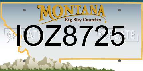 IOZ8725 Montana License Plate
