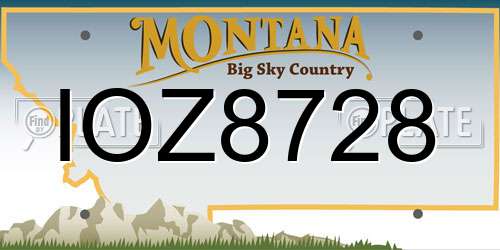 IOZ8728 Montana License Plate
