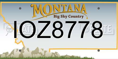 IOZ8778 Montana License Plate
