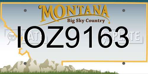 IOZ9163 Montana License Plate