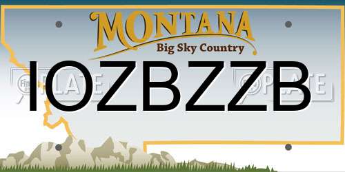 IOZBZZB Montana License Plate
