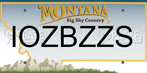 IOZBZZS Montana License Plate