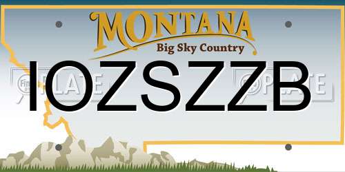 IOZSZZB Montana License Plate