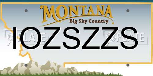 IOZSZZS Montana License Plate