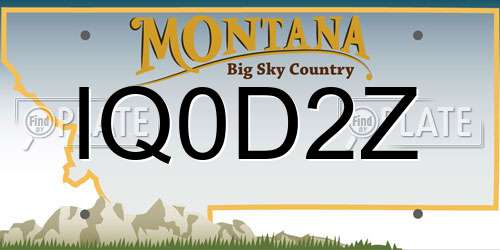 IQ0D2Z Montana License Plate