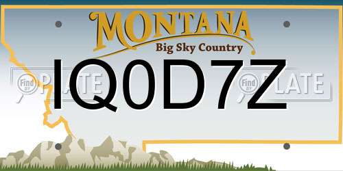 IQ0D7Z Montana License Plate