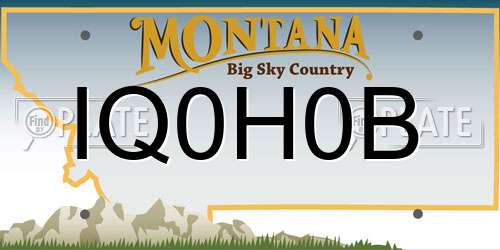 IQ0H0B Montana License Plate