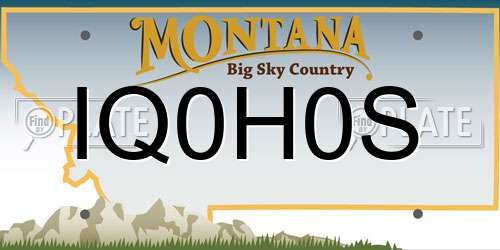IQ0H0S Montana License Plate