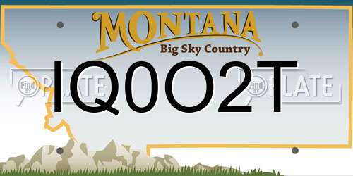 IQ0O2T Montana License Plate
