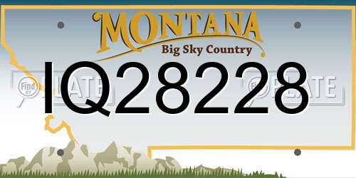 IQ28228 Montana License Plate