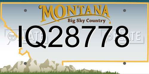 IQ28778 Montana License Plate