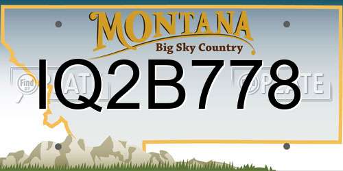 IQ2B778 Montana License Plate