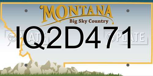 IQ2D471 Montana License Plate