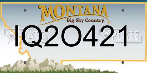 IQ2O421 Montana License Plate