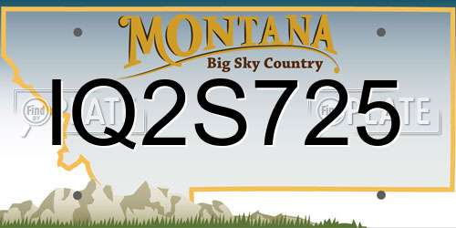 IQ2S725 Montana License Plate