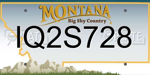 IQ2S728 Montana License Plate