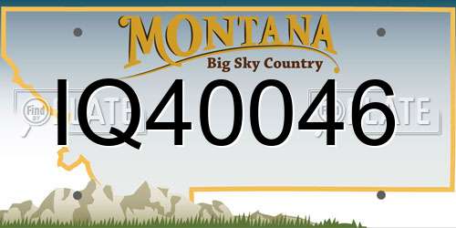 IQ40046 Montana License Plate