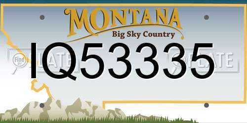 IQ53335 Montana License Plate