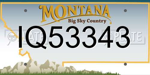 IQ53343 Montana License Plate