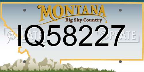 IQ58227 Montana License Plate