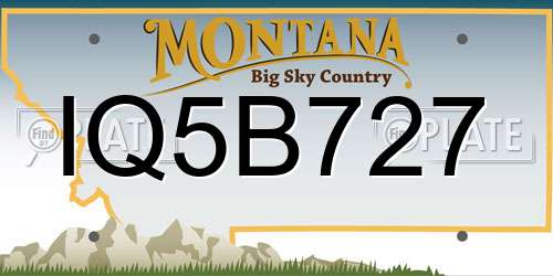 IQ5B727 Montana License Plate
