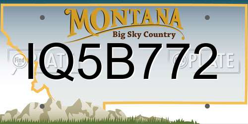 IQ5B772 Montana License Plate