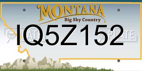 IQ5Z152 Montana License Plate