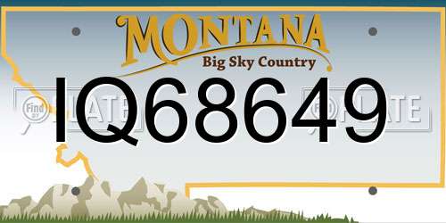 IQ68649 Montana License Plate