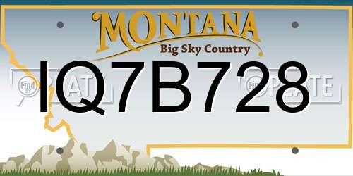 IQ7B728 Montana License Plate