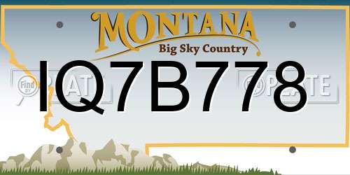 IQ7B778 Montana License Plate