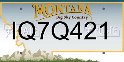 IQ7Q421 Montana License Plate