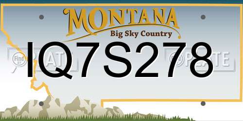 IQ7S278 Montana License Plate