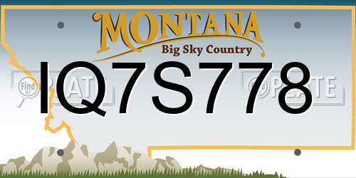 IQ7S778 Montana License Plate