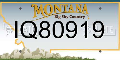 IQ80919 Montana License Plate