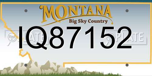 IQ87152 Montana License Plate