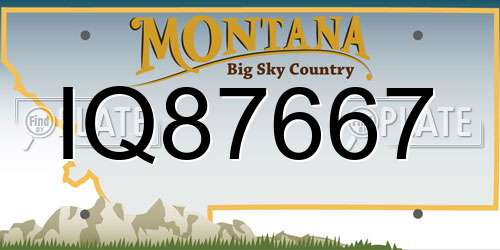 IQ87667 Montana License Plate